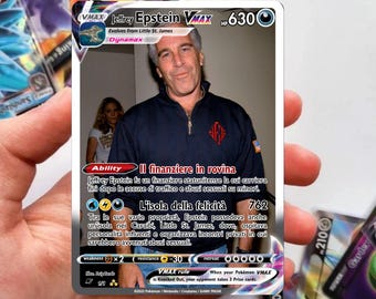 Jeffrey Epstein Pokémon Card | Fan Art | Collectible Gift for Pokémon Fans | Handmade Artwork | Unique Display Card