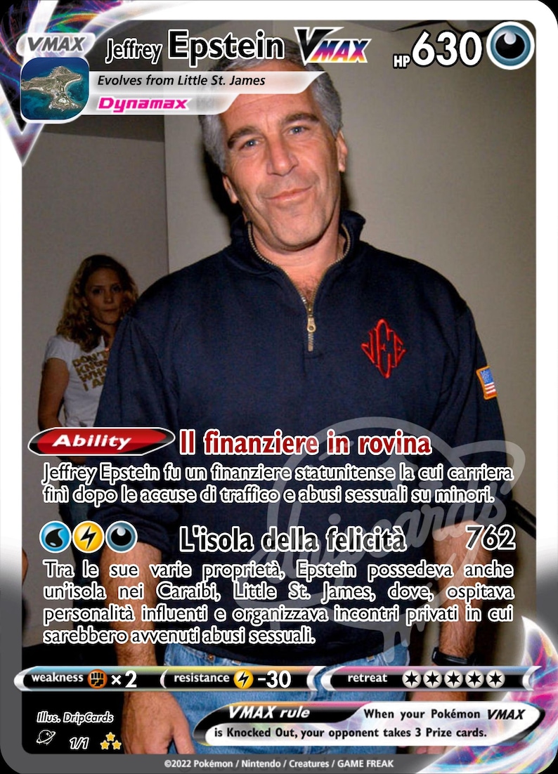 Jeffrey Epstein Pokémon Card | Fan Art | Collectible Gift for Pokémon ...
