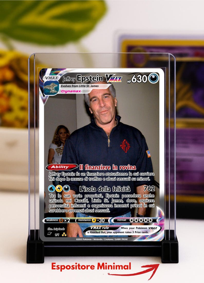Jeffrey Epstein Pokémon Card | Fan Art | Collectible Gift for Pokémon ...