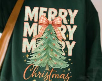 Preppy Christmas Tree Png, Merry Christmas Png, Girly Christmas Aesthetic, Pink Christmas Png, Christmas Trendy Sublimation, Holiday
