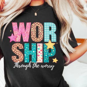 inspirational Christian png bright mixed pattern typography