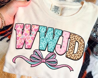 WWJD Png | Jesus Lover Christian Faith Sublimation | Trendy Preppy Religious Coquette Digital Download | Gift