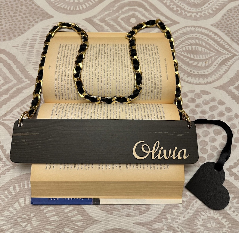 Personalized Elegant Bookmark Purse, Book Carrier With Chain Strap ...