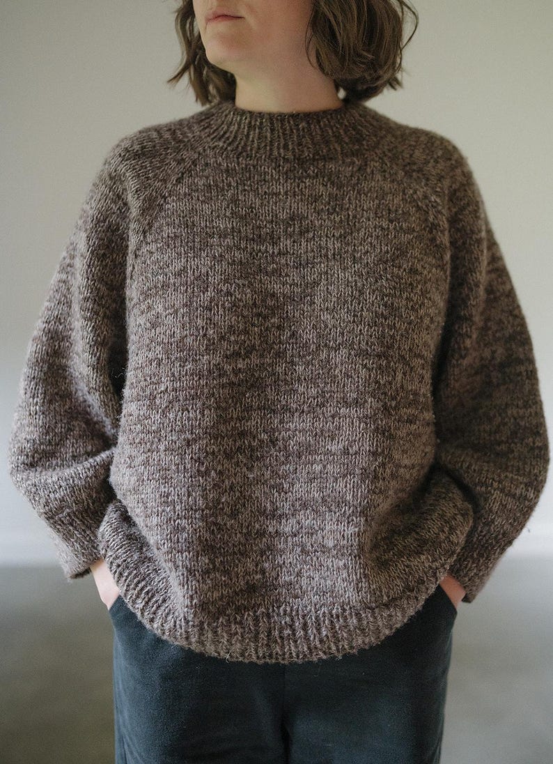 Roomy Raglan Sweater Knitting Pattern | Oversized Top-down Knit (PDF ...