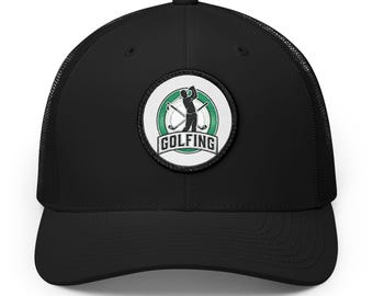 Golf Swing Patch Cap | Trucker Snapback Hat Embroidered