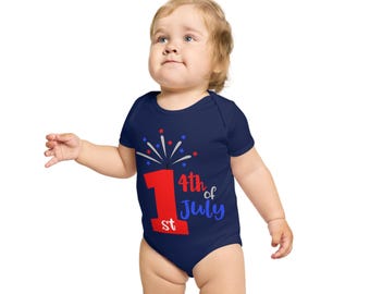 1st of July fireworks Baby Bodysuit | 4th of July infant onesie