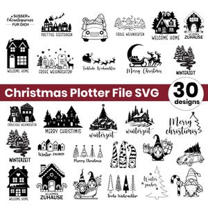 30 Christmas plotter file Svg, plotterdatei weihnachten, Lightbox Christmas Plotter, Merry Christmas Plotter, Christmas Houses
