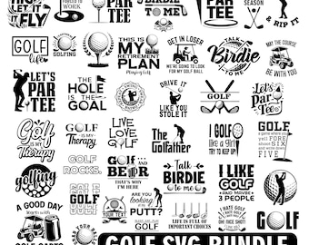Paquete SVG de golf: Camiseta de golf divertida, camiseta de golf DIY, SVG para amantes del golf, frases de golfistas, clipart de pelota de golf, diseño deportivo (descarga digital)