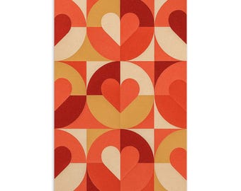 Tarjeta artística de San Valentín Bauhaus Heartbeat moderna