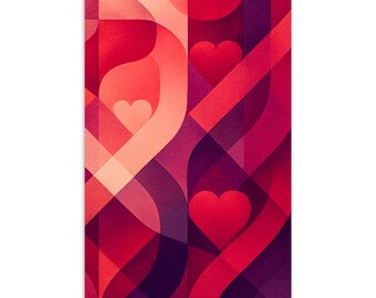 Chromatic Affection Gradient Weave Tarjeta Artística de San Valentín Romance Moderno