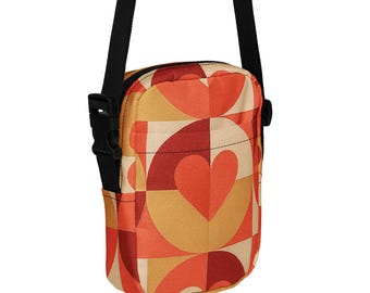 Bolso Bandolera Utilitario San Valentín Bauhaus Heartbeat Modern Romantic