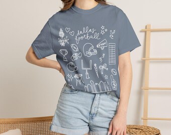 Dallas Football T-shirt | Comfort Colors | Texas Football Shirt | Doodle Design Shirt