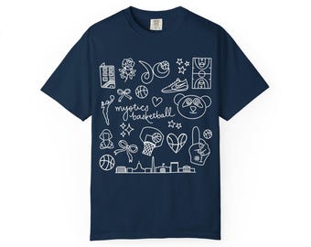 Camiseta de baloncesto Washington Mystics Doodle / Comfort Colors / WNBA