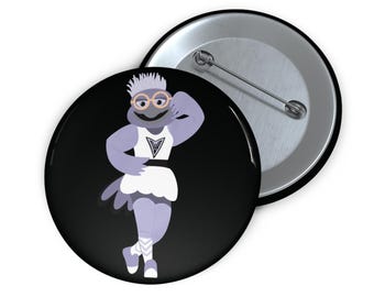 Pin de botón de Violet the Raven / Mascota de las Golden State Valkyries / Baloncesto de la WNBA