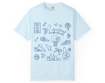 Cleveland Women's Basketball Doodle T-shirt | Comfort Colors