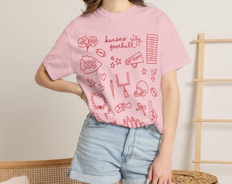 Kansas City Football T-shirt | Comfort Colors | Doodle Design Shirt