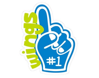 Pegatina de los Dallas Wings / Pegatina de espuma para dedo #1 del equipo / WNBA