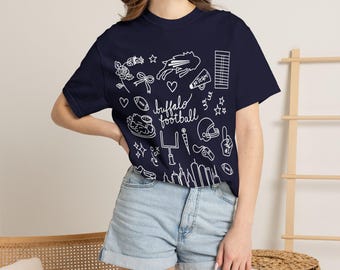 Buffalo Football T-shirt | Buffalo, New York | Comfort Colors | Doodle Design Shirt