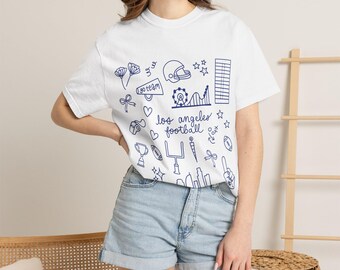 Los Angeles Football T-shirt | Comfort Colors | Doodle Design Shirt |  Rams House