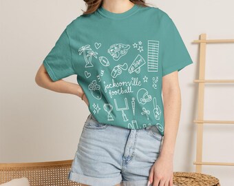 Jacksonville Florida Football T-shirt | Jax Football | Comfort Colors | Doodle Design Shirt