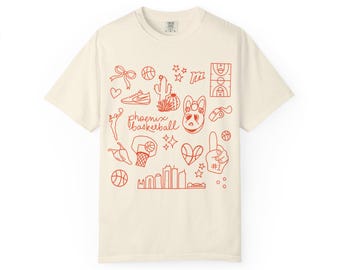 Camiseta Phoenix Mercury Basketball Doodle / Comfort Colors / WNBA