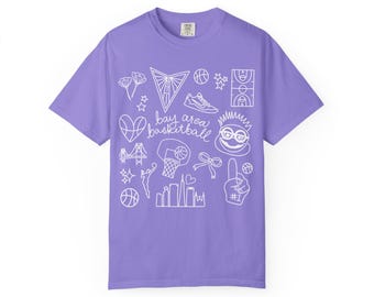 Camiseta Golden State Valkyries con diseño de dibujos de baloncesto / Comfort Colors / WNBA