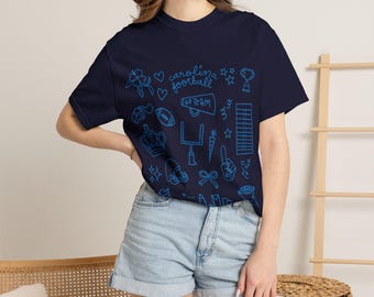 Carolina Football T-shirt | Comfort Colors | Doodle T-Shirt