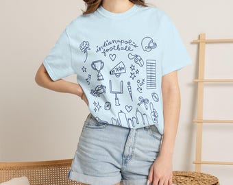 Indianapolis Football T-shirt | Comfort Colors | Doodle Design Shirt | Indy Football
