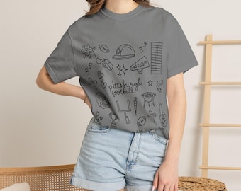 Pittsburgh Football T-shirt | Comfort Colors | Doodle Design Shirt