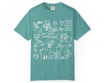 Camiseta New York Liberty Basketball Doodle / Comfort Colors / WNBA