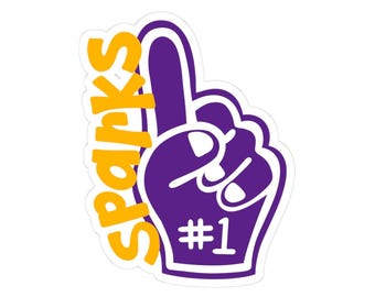 Pegatina de Los Angeles Sparks / Pegatina de espuma para dedo #1 del equipo / WNBA