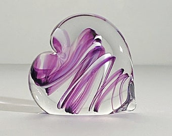 Glass Heart Paperweight