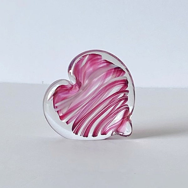 Small Glass Heart Paperweight