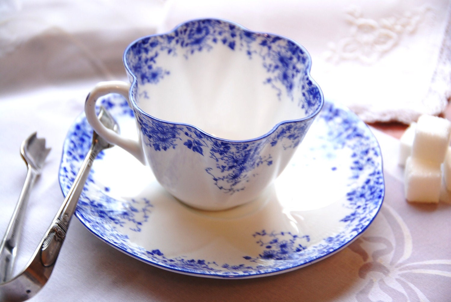 Beautiful Shelley Dainty Blue Fine bone China tea Etsy