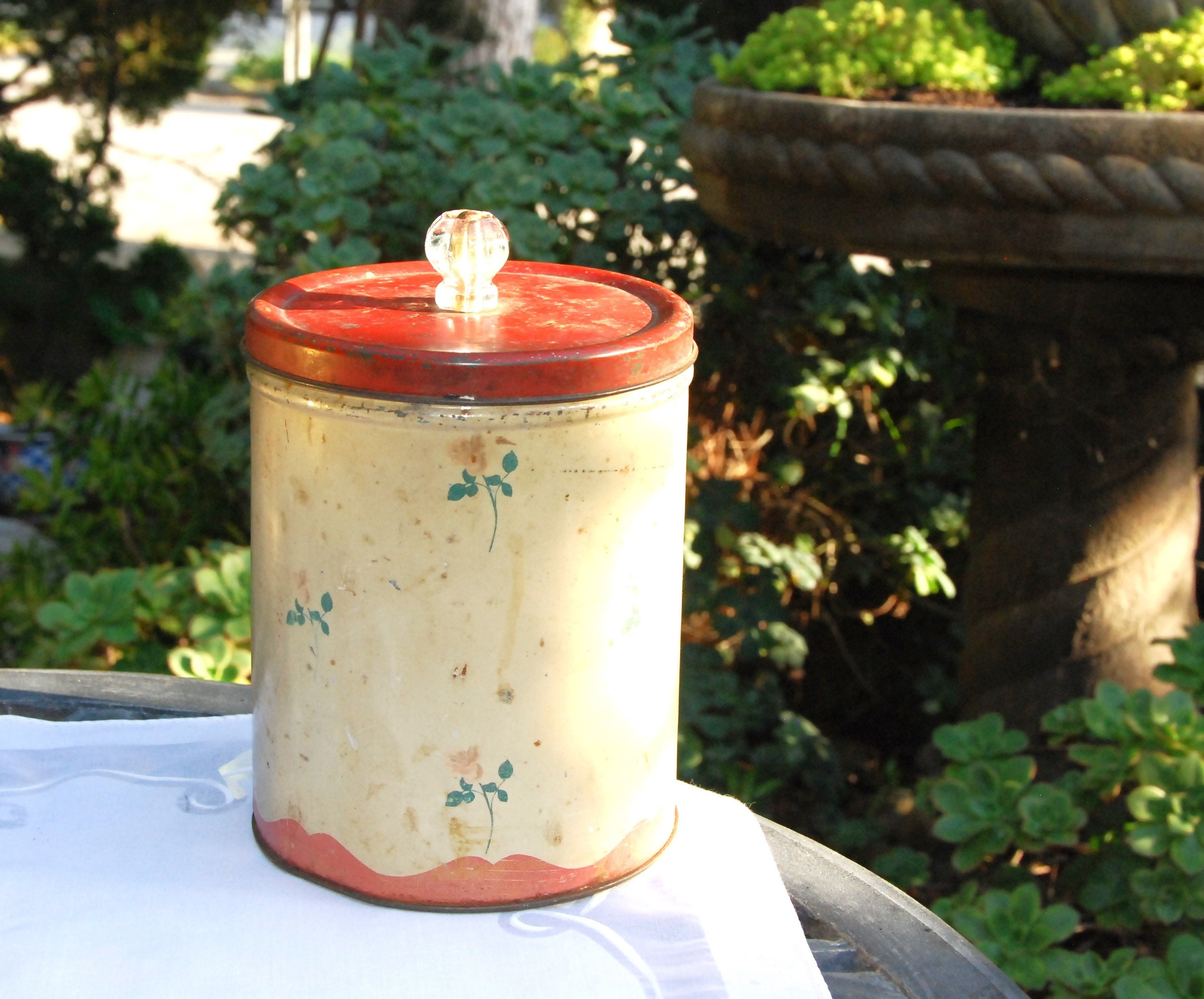Vintage dog tin canister - Etsy 日本