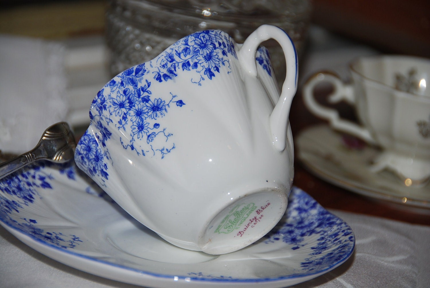 Beautiful Shelley Dainty Blue Fine bone China tea Etsy