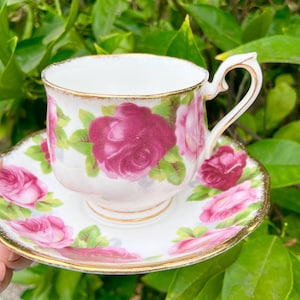 Vintage ROYAL ALBERT, Old English Rose, Pink and Deep Rose, England