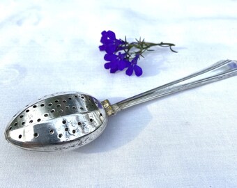Tea Infuser/Strainer Spoon, Vintage Nasco Silverplate, U.S.A., Tea-Lover Gift, Gift for Friend,