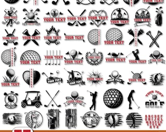 Golf svg, Monogramma da golf svg, Pallina da golf svg, Citazioni da golfista svg, Cornice con nome da golf, Sport svg, Amante del golf svg, Golf personalizzato, Cricut e Silhouette