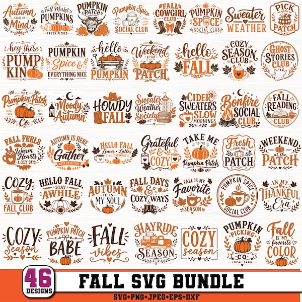 Fall svg,Autumn svg,Thanksgiving Svg,Pumpkin svg,Pumpkin Spice svg,Cozy season svg,Retro fall svg,Fall porch sign svg,Cricut & Silhouette
