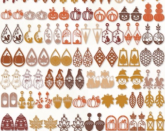 Boucles d'oreilles d'automne (SVG), Boucles d'oreilles (SVG), Automne (SVG), Automne (SVG), Automne (SVG), Boucles d'oreilles citrouille (SVG), Boucles d'oreilles fantôme, Boucles d'oreilles découpées au laser, Téléchargement numérique