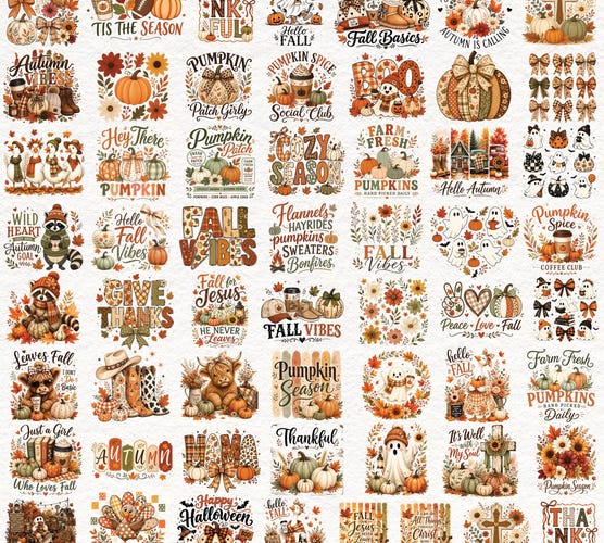Fall PNG, Autumn PNG, Thanksgiving PNG — Pumpkin Season Sublimation Designs