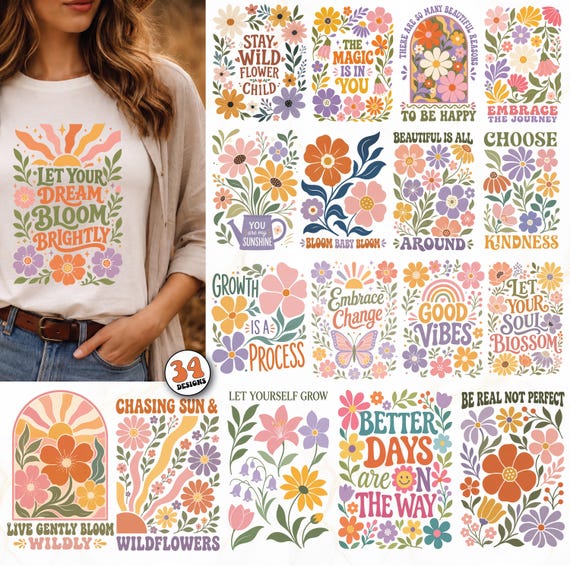 Boho Floral PNG,Positive Quotes PNG,Motivational png,Inspirational quotes png,Positive Affirmation,Positive Saying png,Cricut & Silhouette