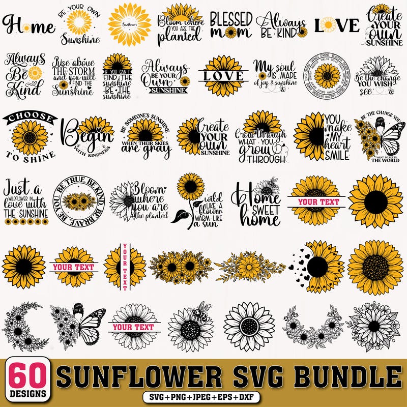 Sunflower Clip Art - Etsy