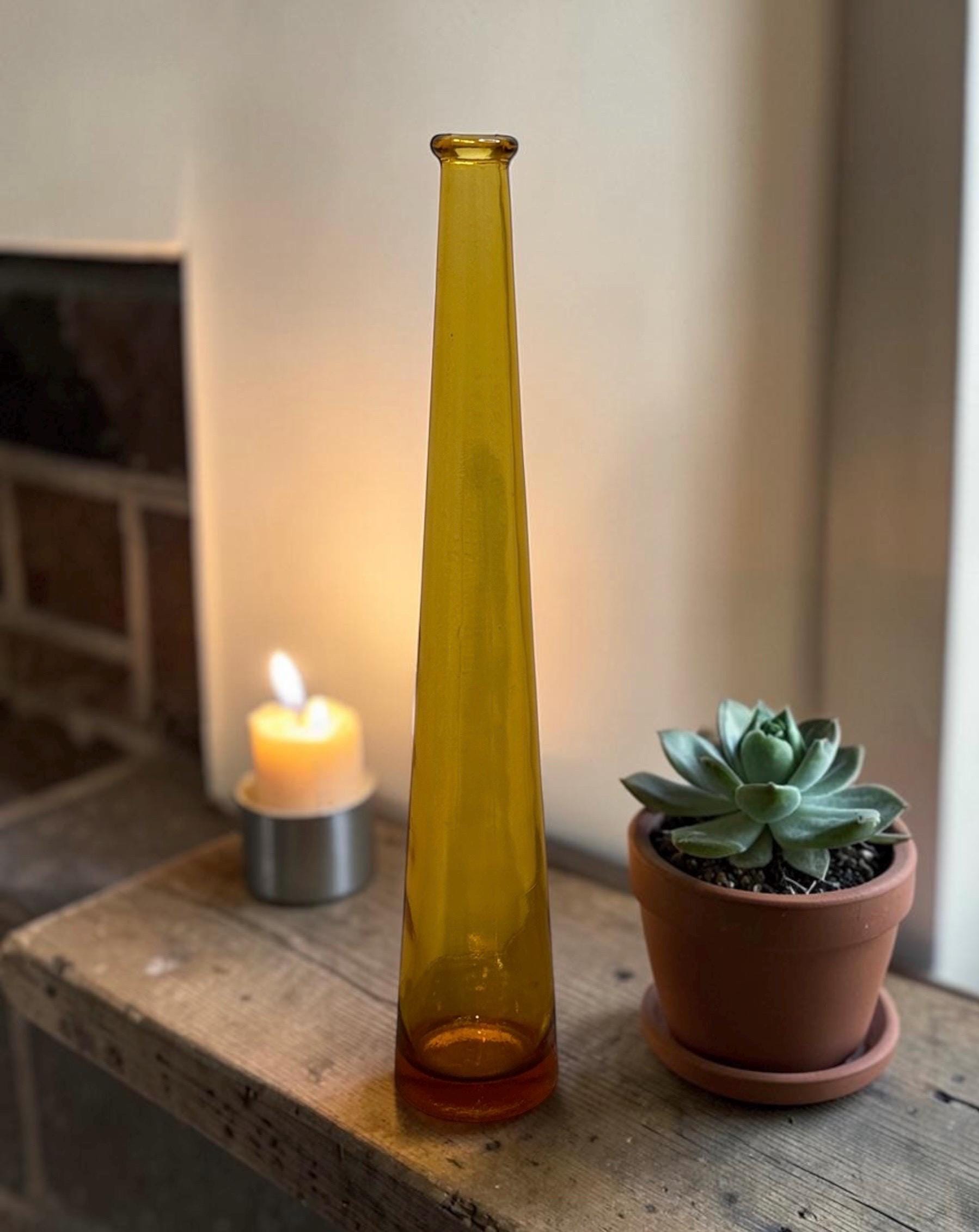 BLENKO アンバーガラス フラワーベース 花瓶 ヴィンテージ アメリカ家具 Blenko Glass Vase - Etsy