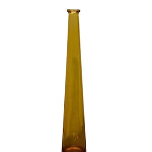 Mid Century Amber Swung Glass Vase 11” | Blenko Style Bud Vase | 1960s Modern Decor