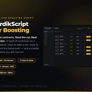 NordikScript Car Boosting | FiveM Car Theft, Contract Market, Groups, VIN Scratch, 50 Levels, Tablet | ox qb qs | ESX QBCore QBox