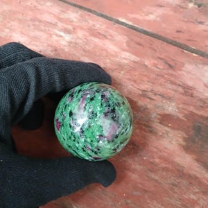 Natural AAA Natural Ruby Zoisite Sphere – Large Healing Crystal Ball Decor Polished Gemstone | Genuine ruby zoisite Meditation Stone