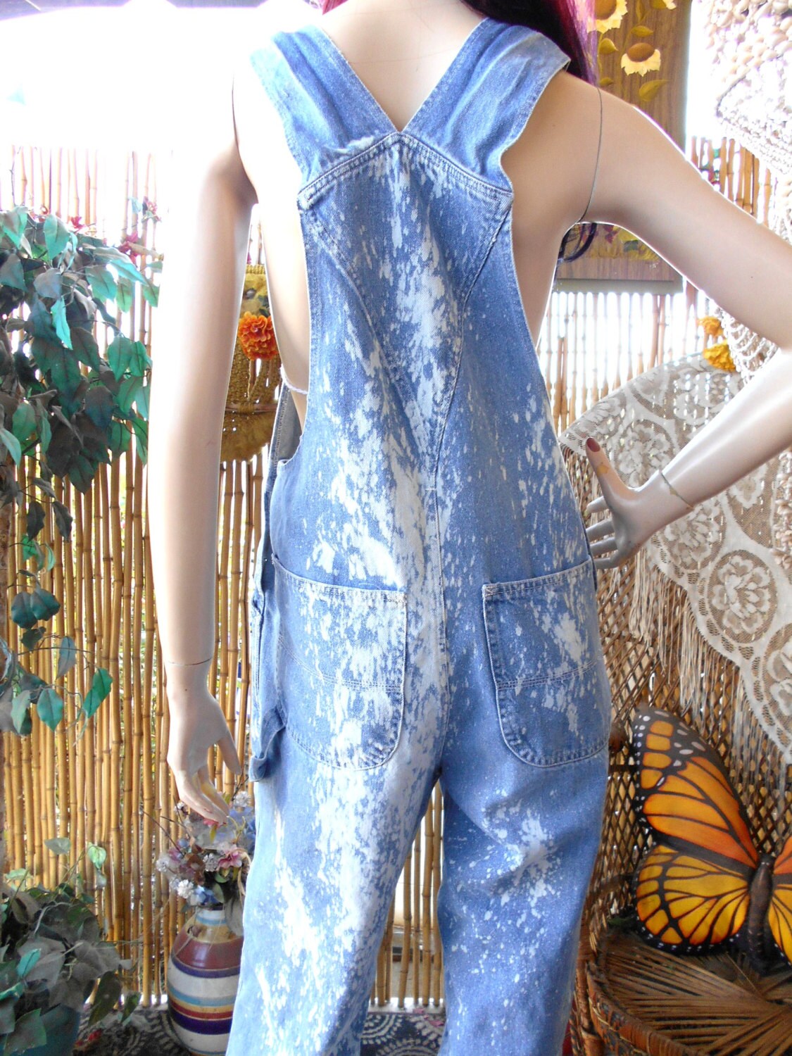 Vintage 80's Bleached Denim Overalls Size Small Etsy
