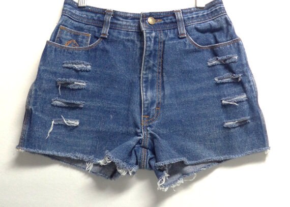 70's Jordache High Waisted cut Off denim Shorts Waist 25 | Etsy